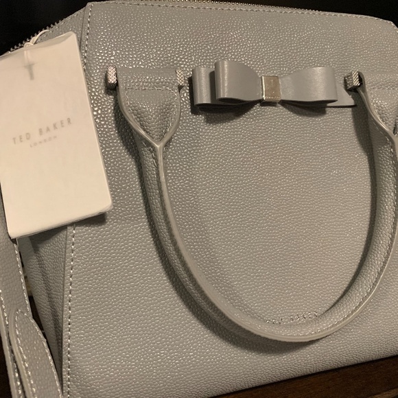 TED BAKER JANE Bow Detail Med Zip Tote GREY - Picture 2 of 4